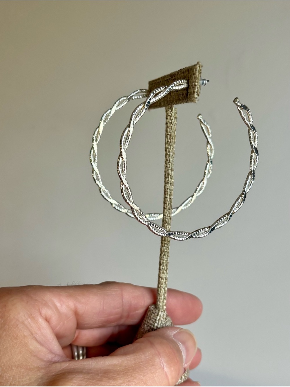 Park Lane Silver Twisted Hoop Earrings
